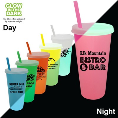 Nite Glow 26 oz. Tumbler with Lid & Straw