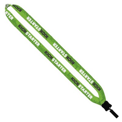3/4" Dye-Sublimated Lanyard with Plastic Clamshell and Plastic Bulldog Clip