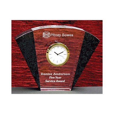 4" Crystal & Granite Fan Clock